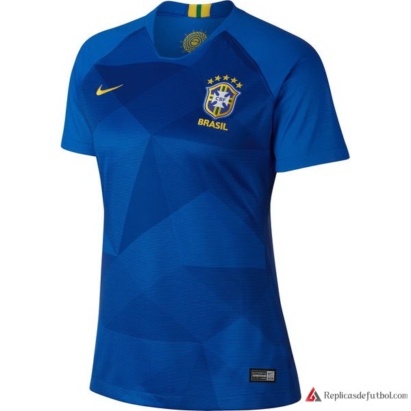 Camiseta Seleccion Brasil Segunda equipación Mujer 2018 Azul